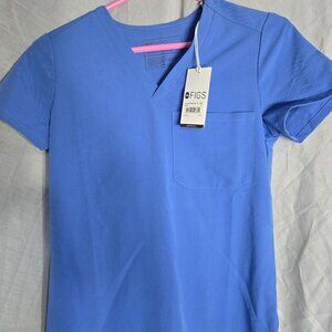 Figs Catarina one-pocket top, blue size xxs